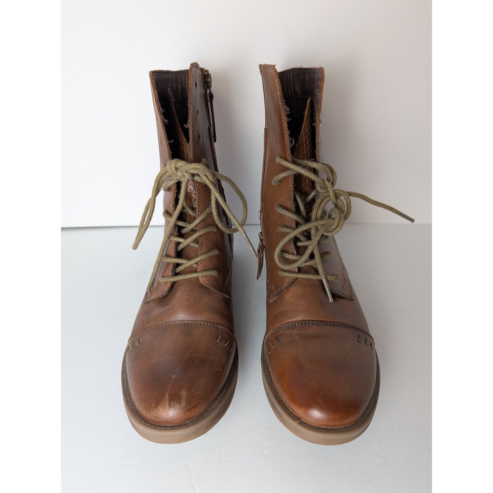 Roan by Bed Stu Deception Womens Boots Brown Leather Lace Side-Zip Size 9 - Picture 2 of 12
